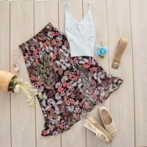 Floral Print Maxi Skirt